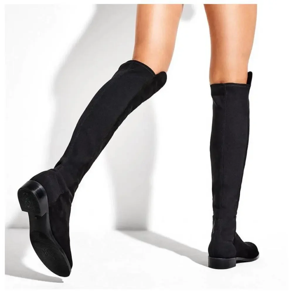 Stuart Weitzman Black 5050 Suede Over the Knee Boots 38